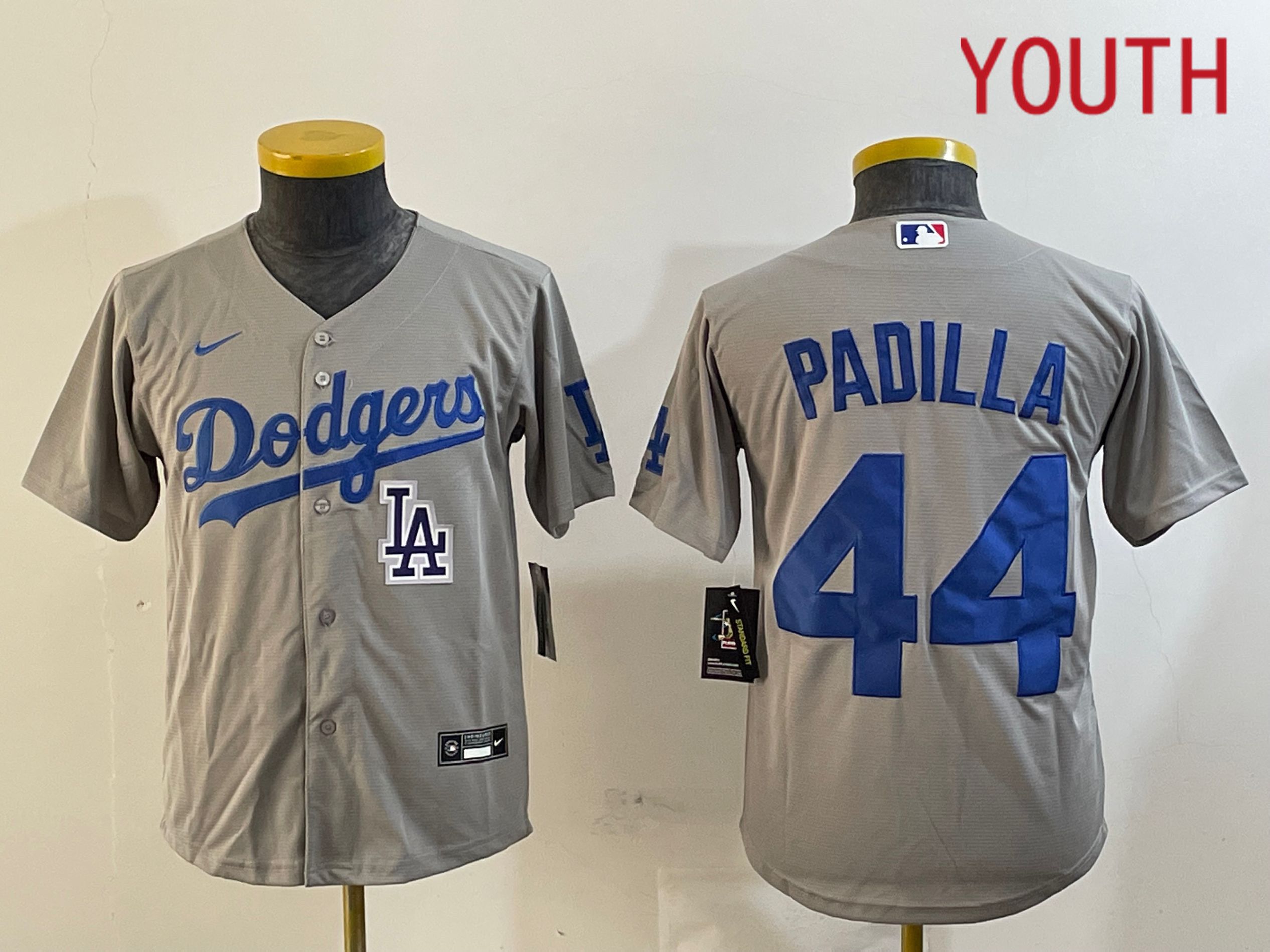 Youth Los Angeles Dodgers 44 Padilla Grey Game 2024 Nike MLB Jersey style 12162